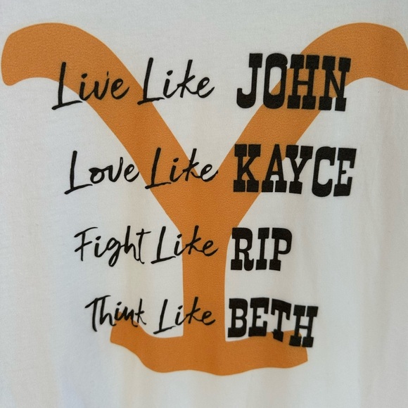 Yellowstone Dutton John Kayce Rip Beth White Graphic Tee T-Shirt Casual Women's - Picture 3 of 4